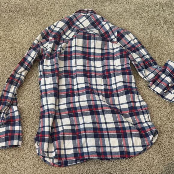 J. Crew Women's Plaid Button Down Shirt - Navy, Red, White - Picture 4 of 4